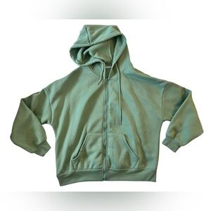 Light Sage Zip-Up Hoodie